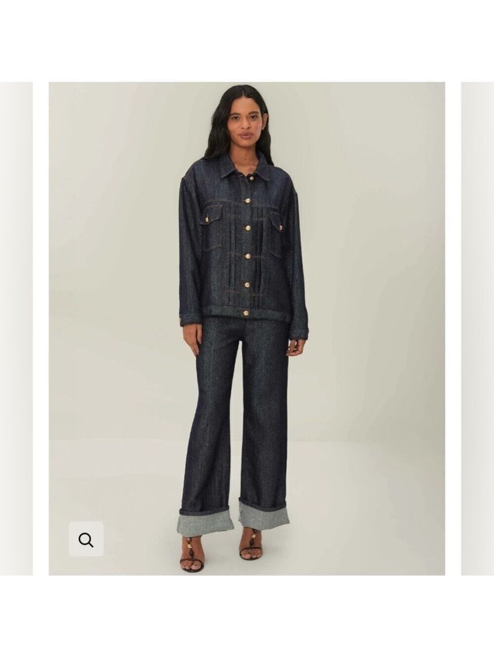 Farm Rio DENIM SHINE WIDE LEG PANTS